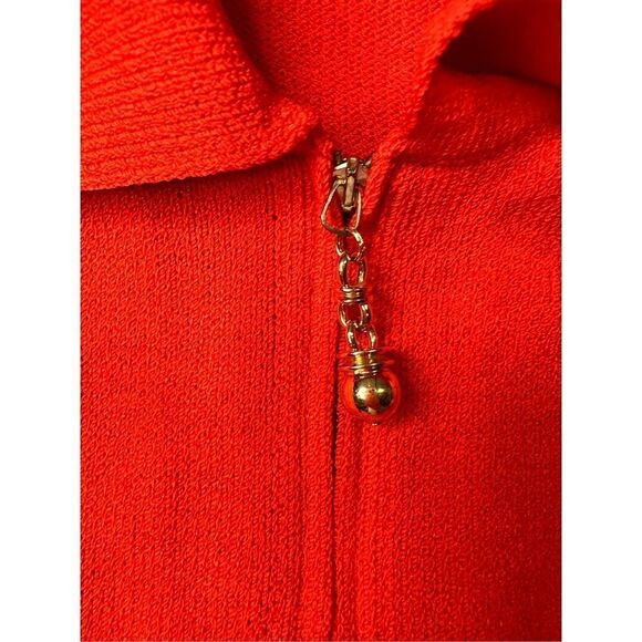 Gorgeous St. John Collection Full Zip Red with Gold accents, size Small - Picture 5 of 9